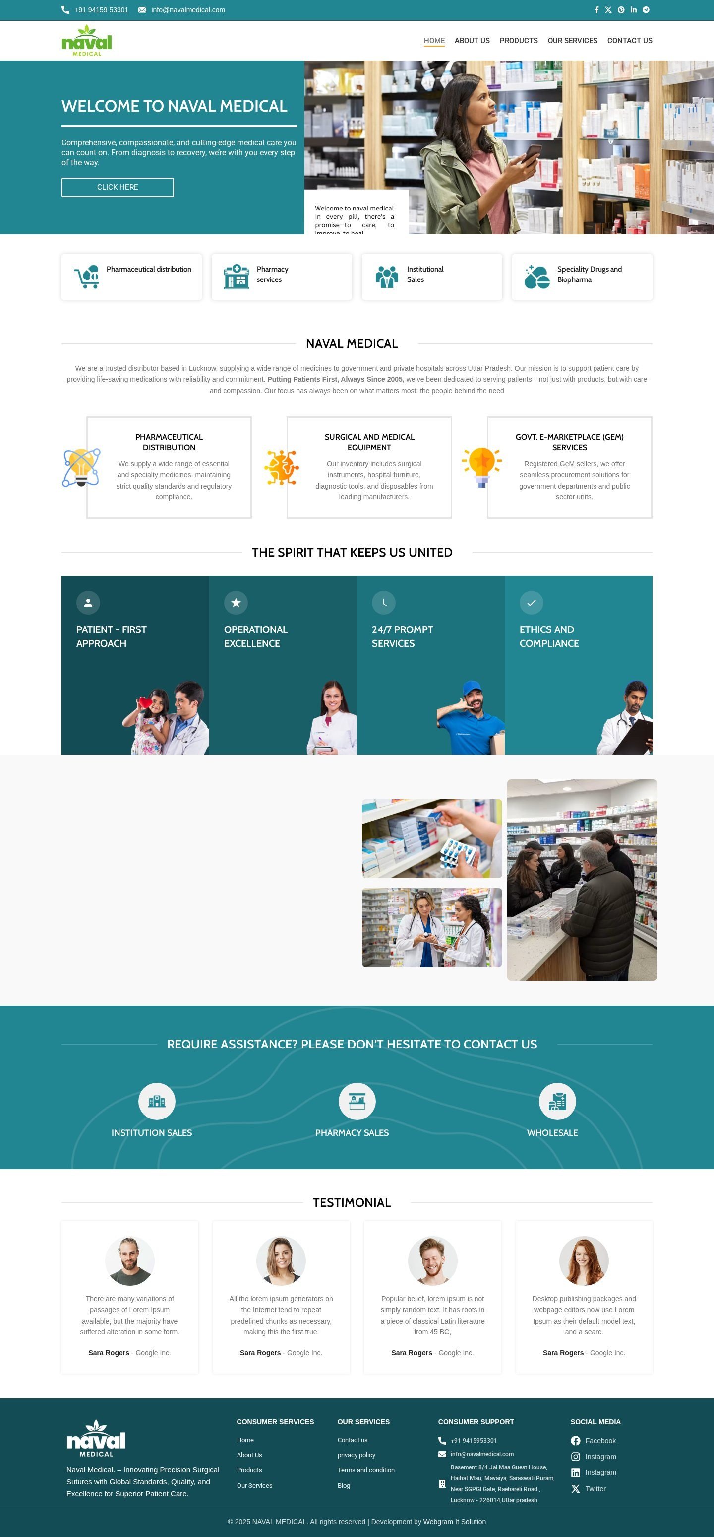 Naval Medical full live website preview, designed by Webgram IT Solution